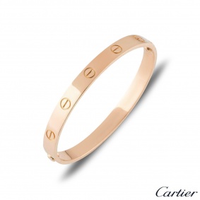 Cartier Rose Gold Plain Love Bracelet Size 18 B6035618
